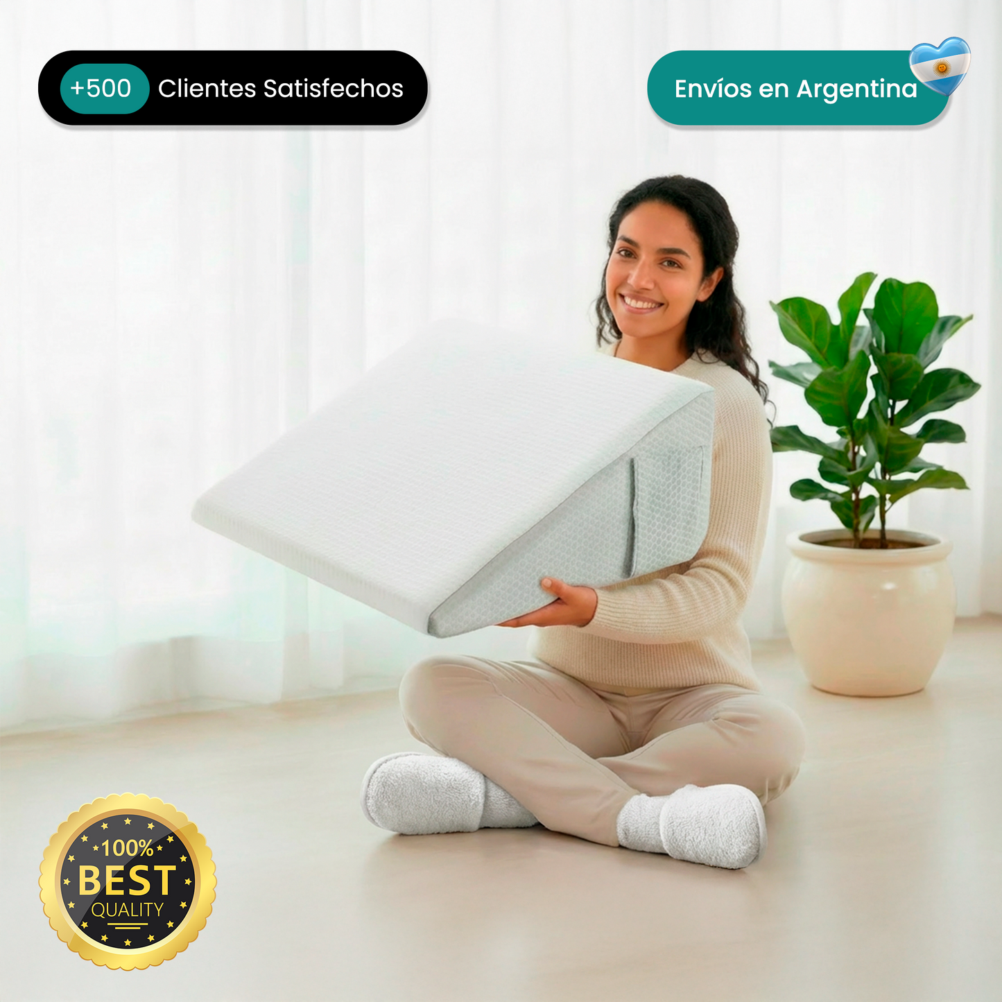 Almohada Triángulo Inclinada Antirreflujo Apnea Y Dolor Espalda